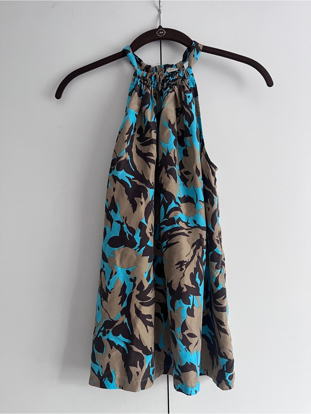 Women’s Halter Tank Top in Turquoise and Brown